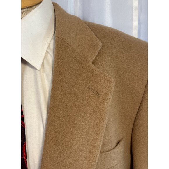 Stafford Mens Camel Blazer Size 43R Wool Jacket - Picture 2 of 11